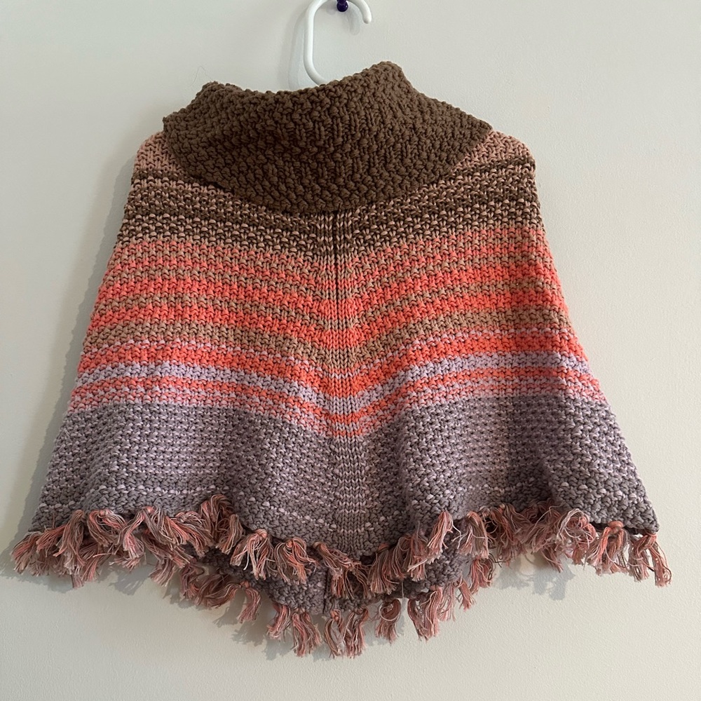 GAP Baby Knit Sweater poncho in Brown, pink, lavender and Tan